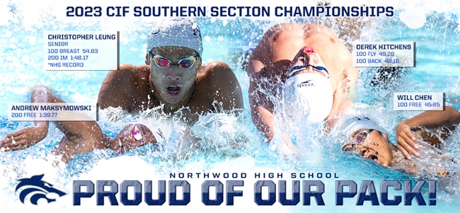 NORTHWOOD BLAZES AT 2023 CIF-SS D1 SWIMMING CHAMPIONSHIPS; BOYS 3RD OVERALL